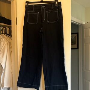 LOFT Black Pants with Contrast Stitching